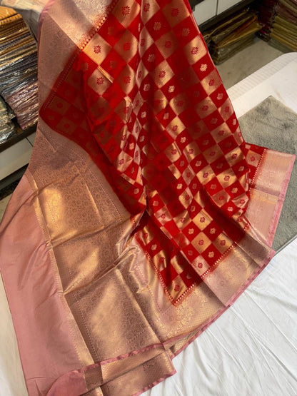Dupion Pure vintage vibe pattu saree