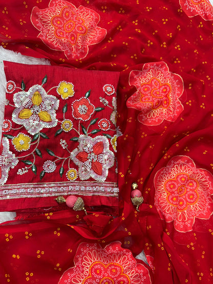 Budget Heritage Bandhej Saree with Handcrafted Elegance ✨