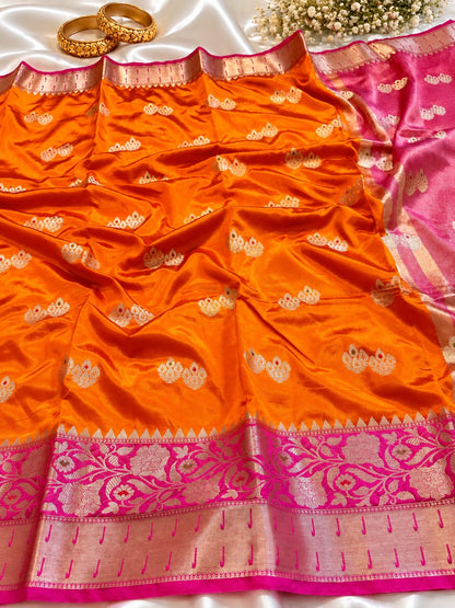 Juhmki series Banarasi katan soft silk sarees