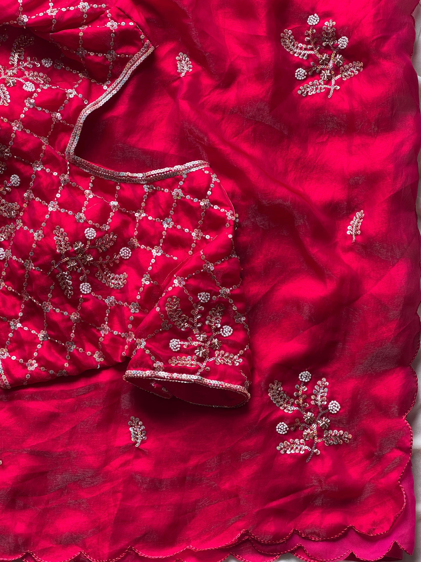 Stitched blouse saree-Soft space silk Saree