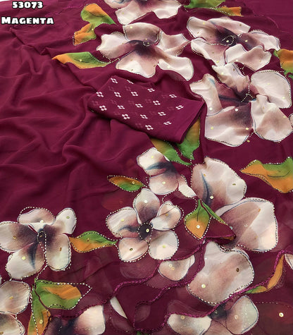 Trending soft weightless chiffon floral sarees