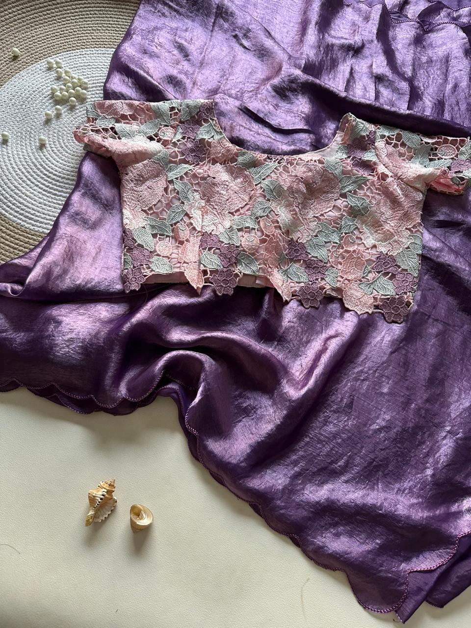 Soft and space silk Trendy Saree