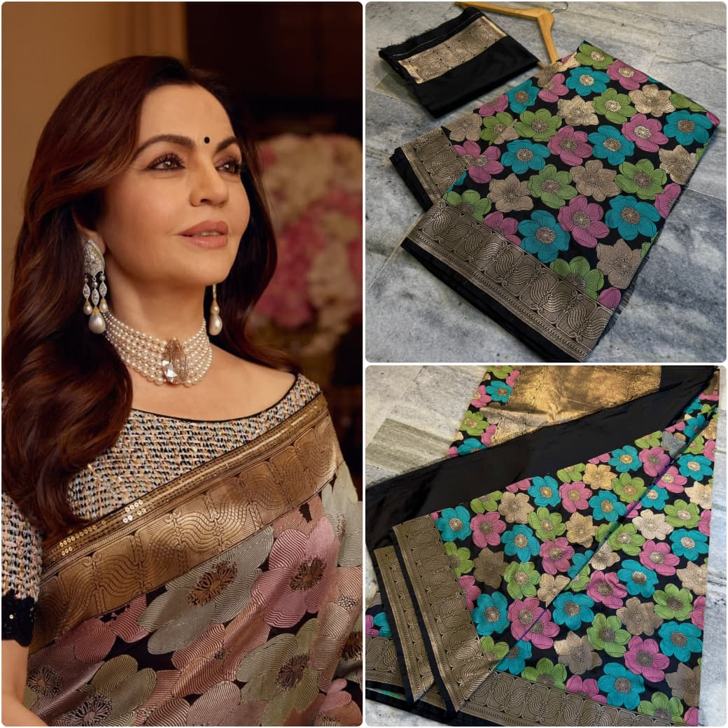Nita Ambani Mam's Inspired Banarasi panchmina Katan silk