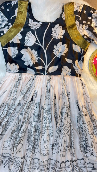 Kalamkari Anarkali Desginer gown with dupatta