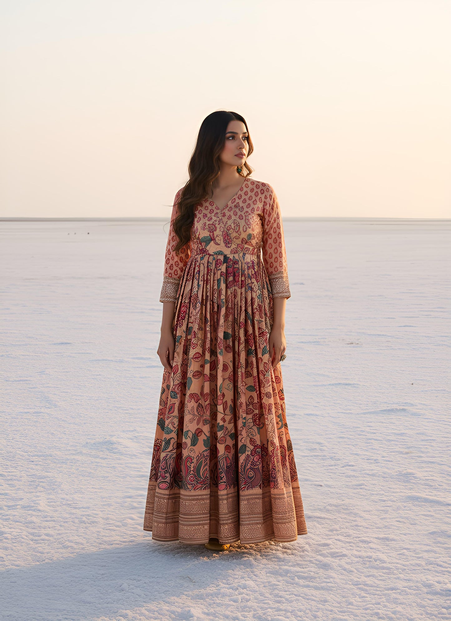 Kalamkari Print Anarkali Gowns