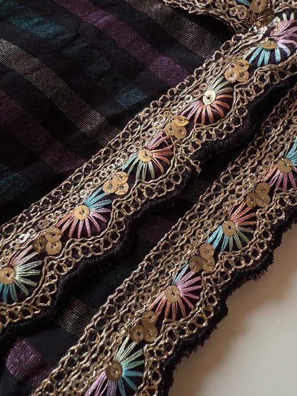 Hand Dyeing shade Satin silk saree with stitched blouse