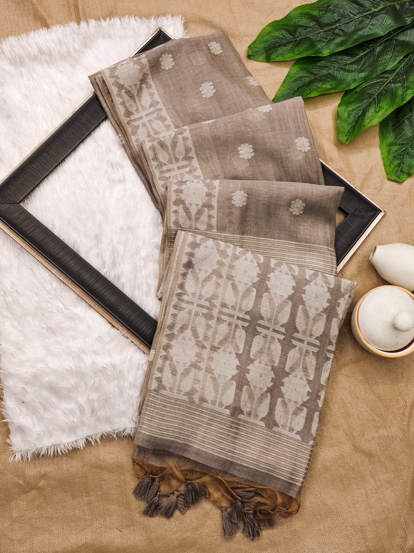 Classic Muga Cotton Jamdani Trendy Saree