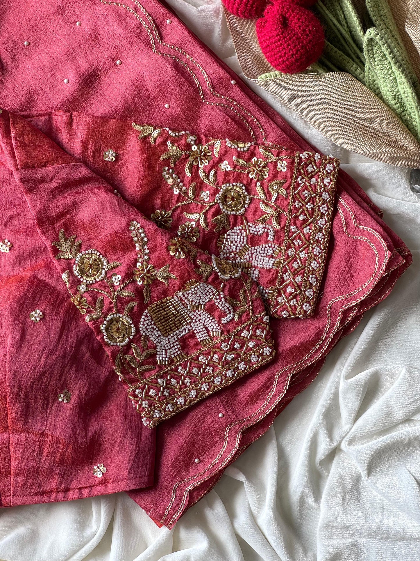 Beadspromax Saree with stitched Blouses Budget sarees