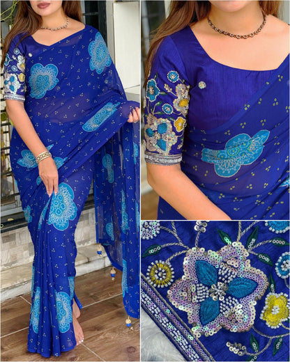 Budget Heritage Bandhej Saree with Handcrafted Elegance ✨