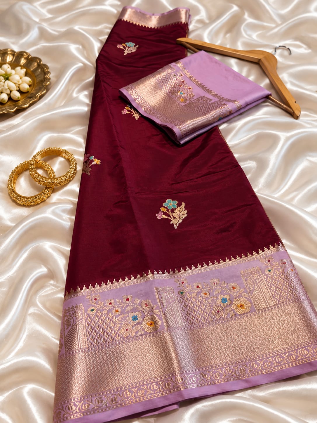Banarasi katan silk zari butti budget saree