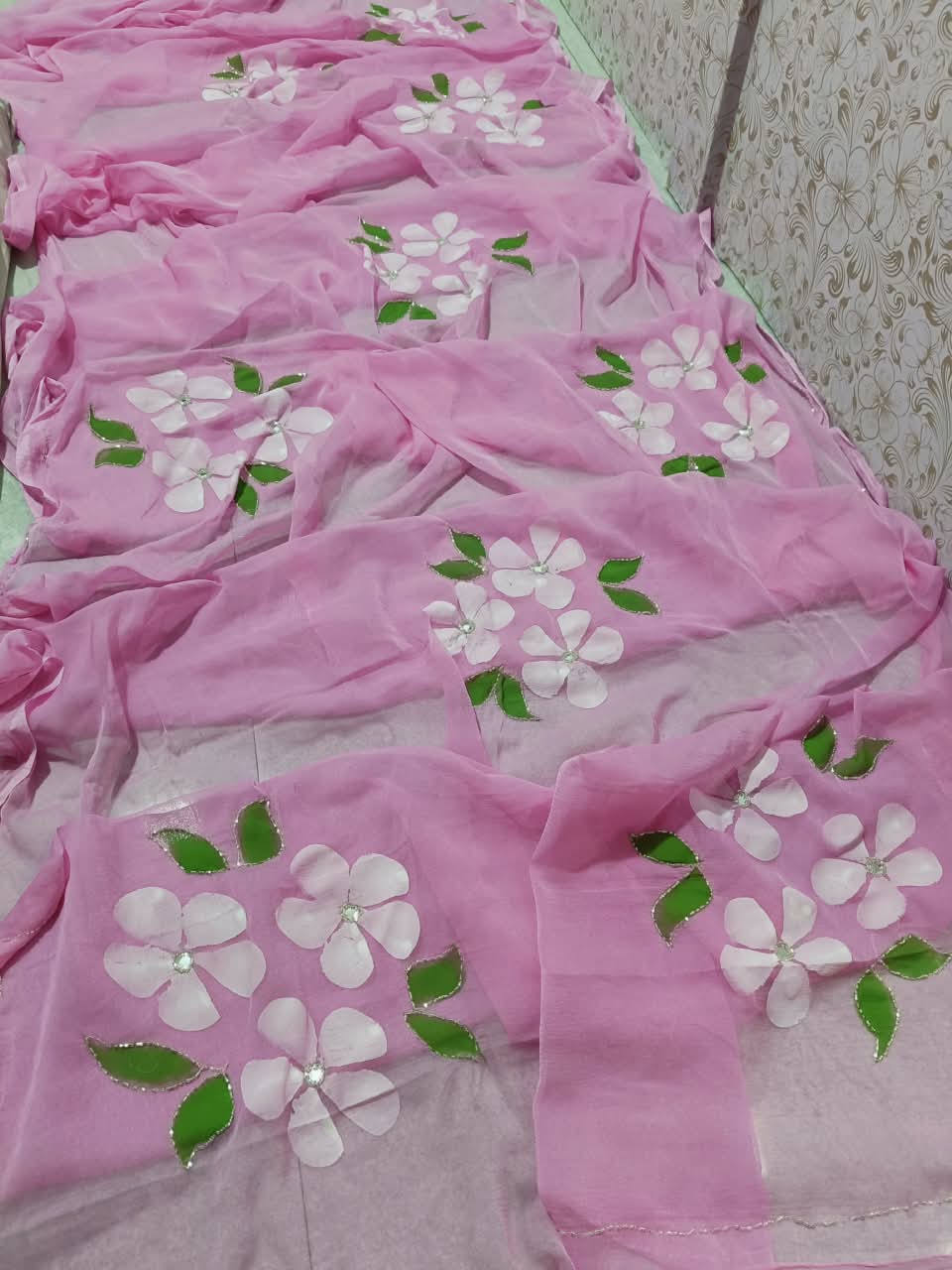 Handwork saree with chiffon budget saree