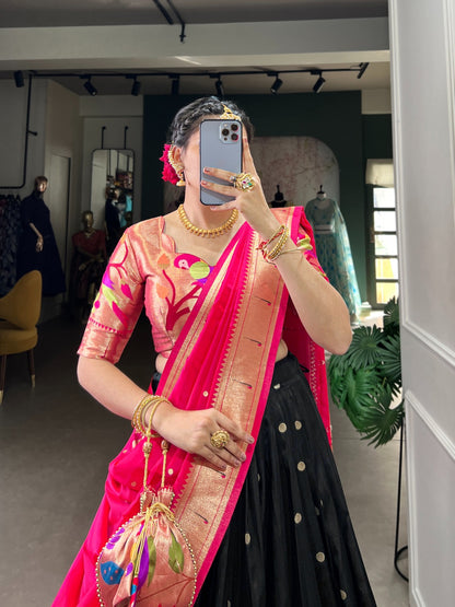 Paithani Jacquard Silk Festival Collection Lehenga