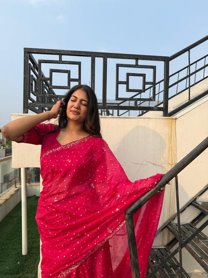 Soft paper tissue Saree