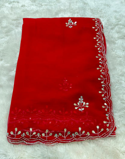 Rainbow colour georgette kardhana  trending work sarees