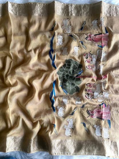 Viscose Zari Tissue Pure premium luxe saree