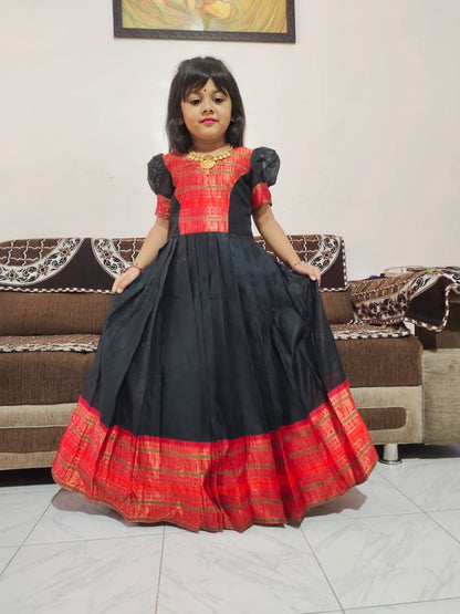 Kids gown full stiched pure cotton