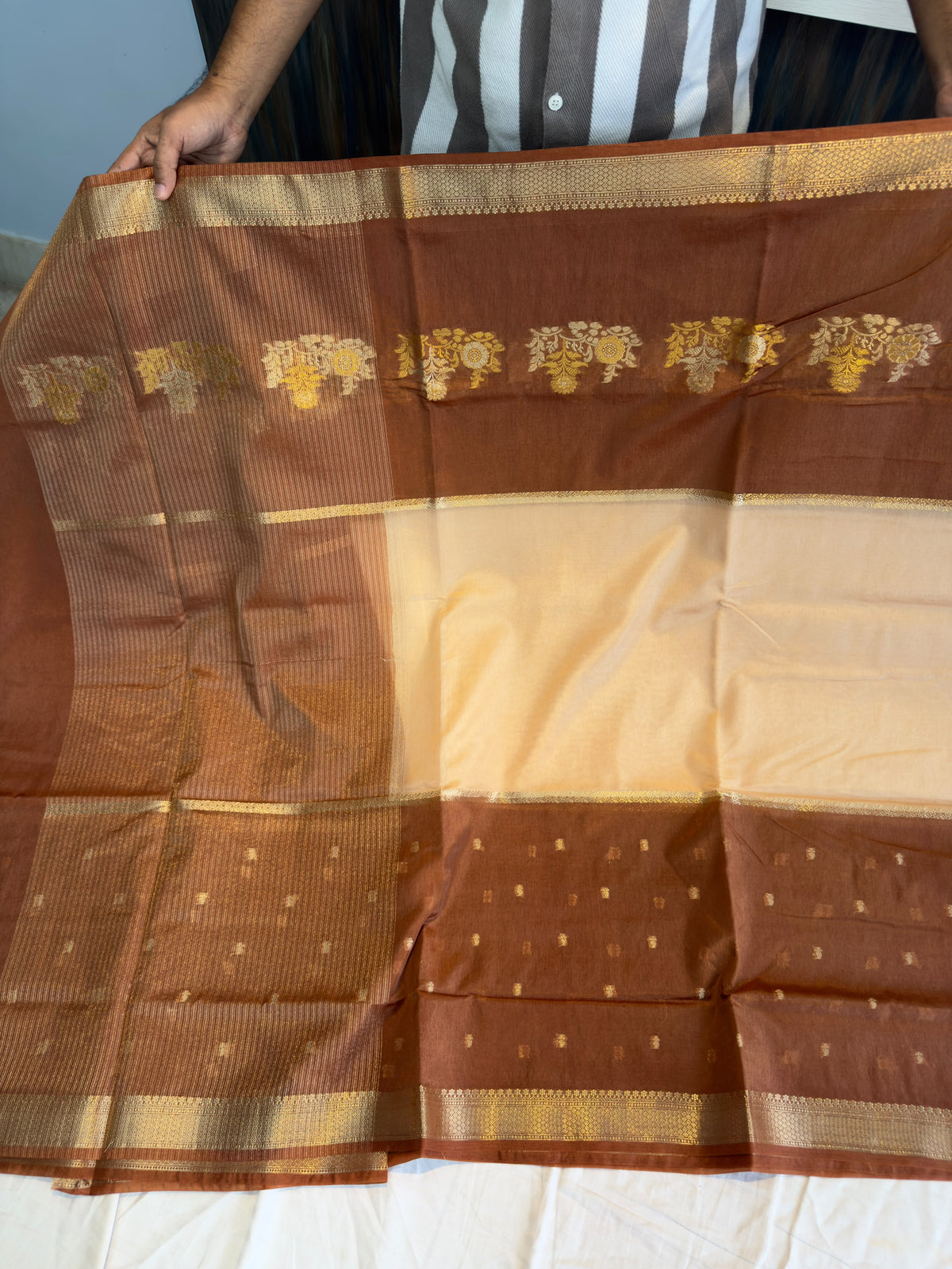 Banarasi  pure Raw mango silk fabric saree