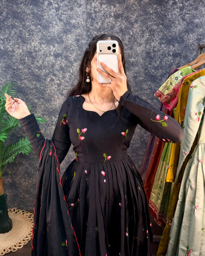 Kalayani Anarkali Mul Chanderi gowns