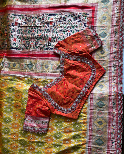 Banarasi pattu saree with stitched blouse