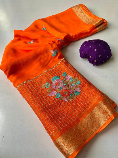 chinon chiffon luxe classic sarees