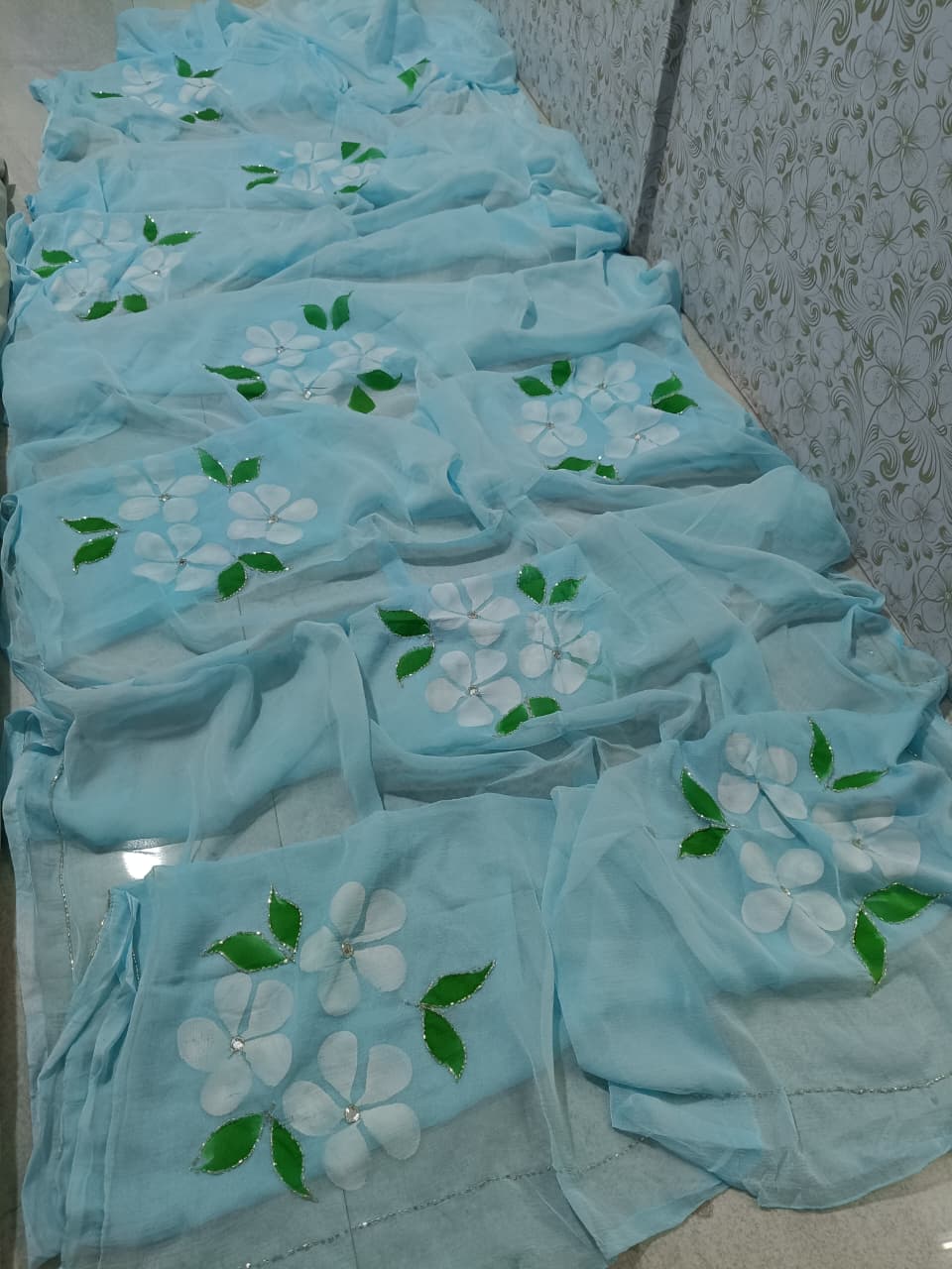 Handwork saree with chiffon budget saree