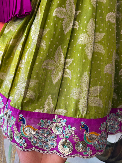 Floral cute Gown with Maggam Work Coat❤️