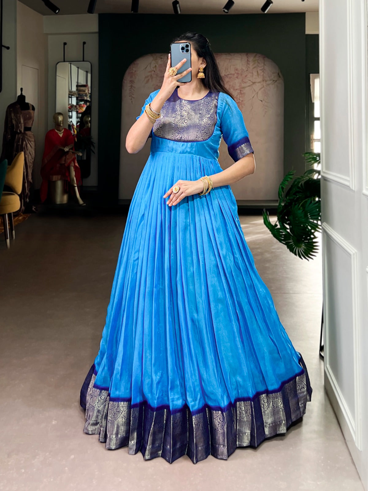 Classic long marshmello gowns  with weaving