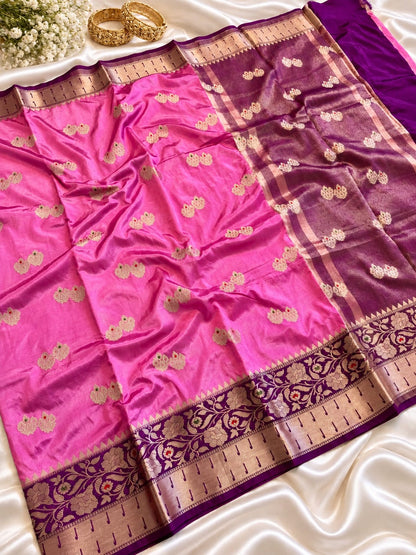 Juhmki series Banarasi katan soft silk sarees