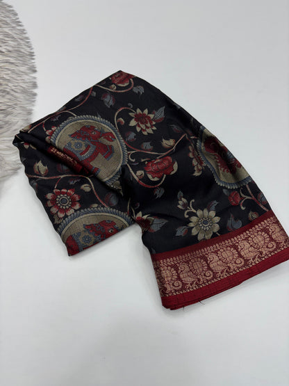Budget friendly Kalamkari Dola
Silk saree