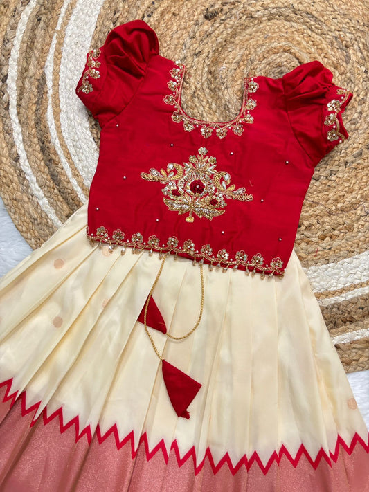 Kids croptop  Magam Lehenga model