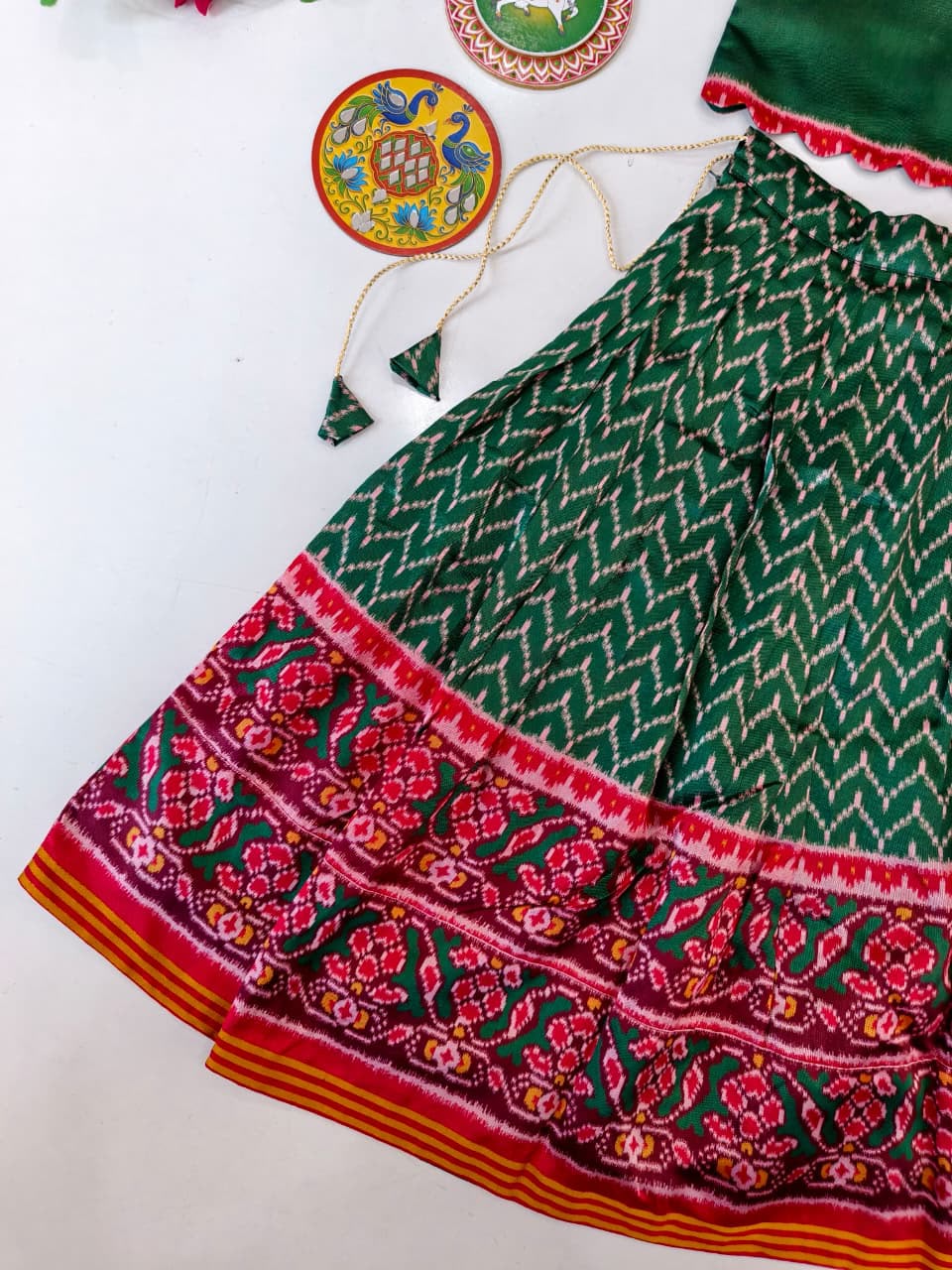 Patola silk blend cute kids skirts