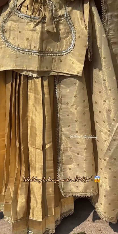 Gold wedding /festival  designer lehenga set.