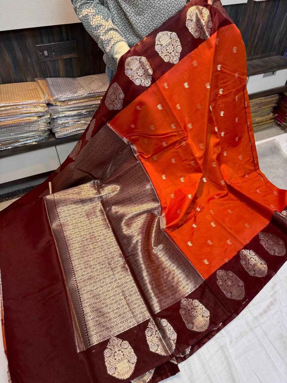 Semi Pattu Green Rao Mango soft silk minakari sarees