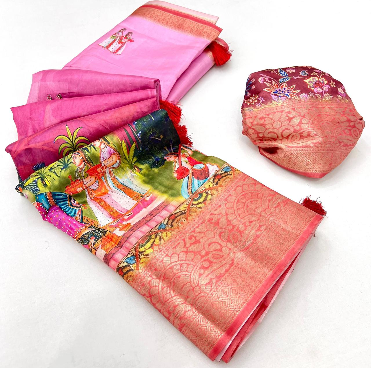 Soft digital budget dolls silk seroski saree
