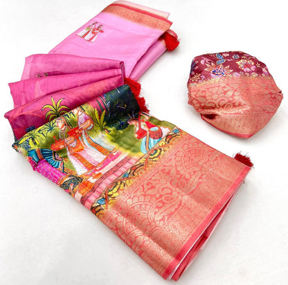 Soft digital budget dolls silk seroski saree