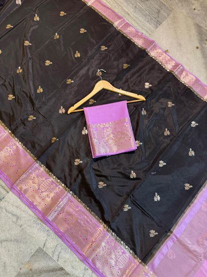 Banarasi katan top colours soft fab sarees
