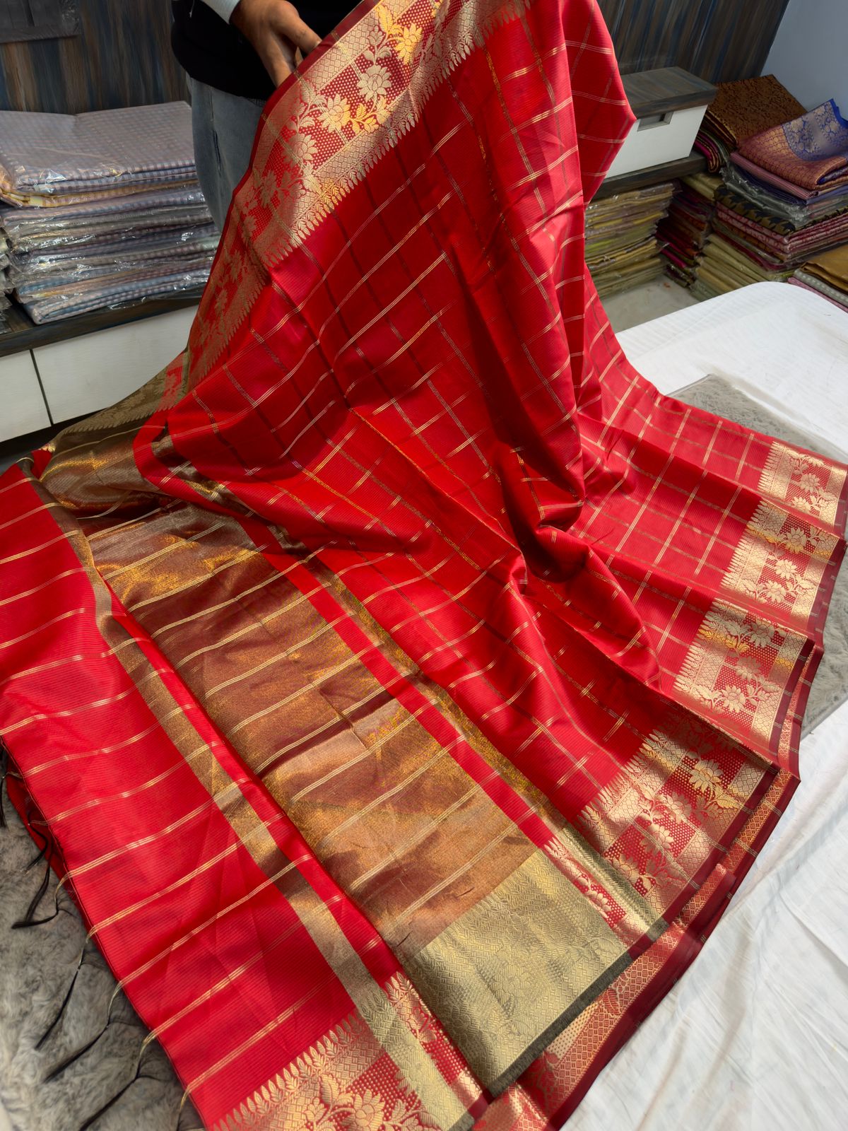 Vintage checks resha budget sarees