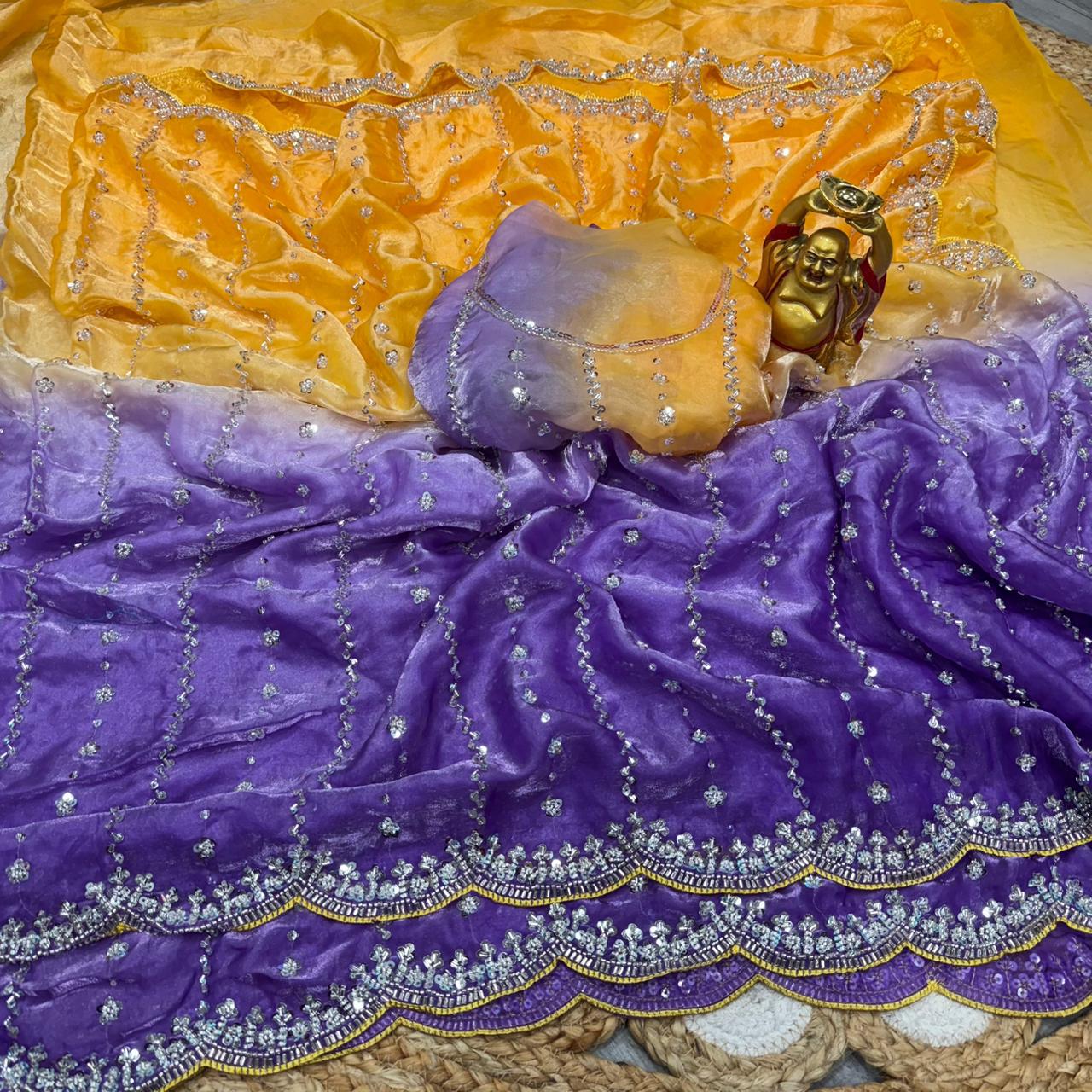 Luxurious and glamorous hand work saree