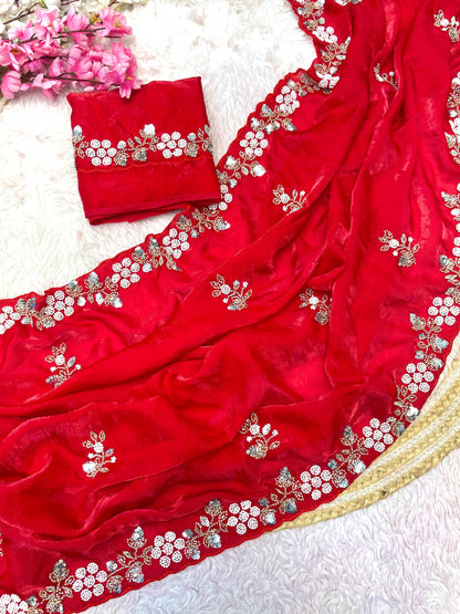 New Designer party wear satin sarees