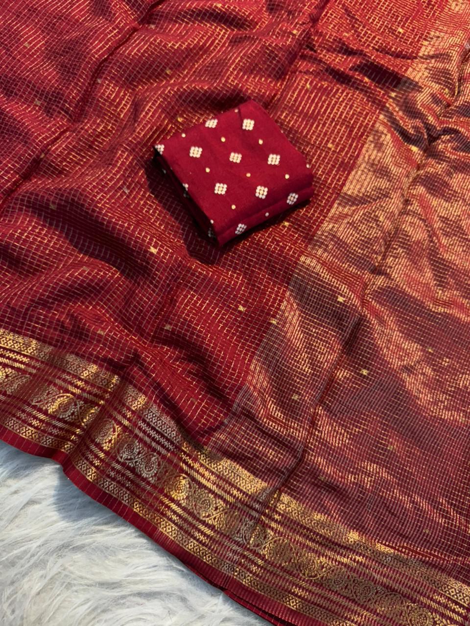 Trending Butta with Kanchipuram saree