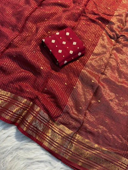 Trending Butta with Kanchipuram saree