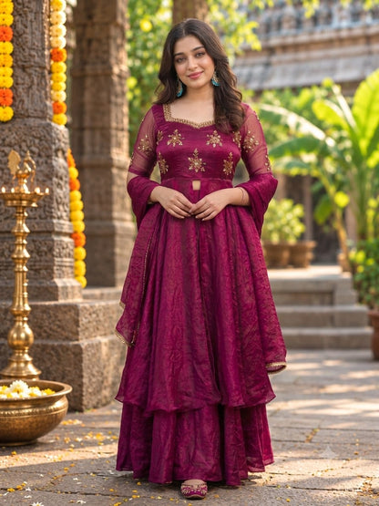 Premium Anarkali layer Peplum style set