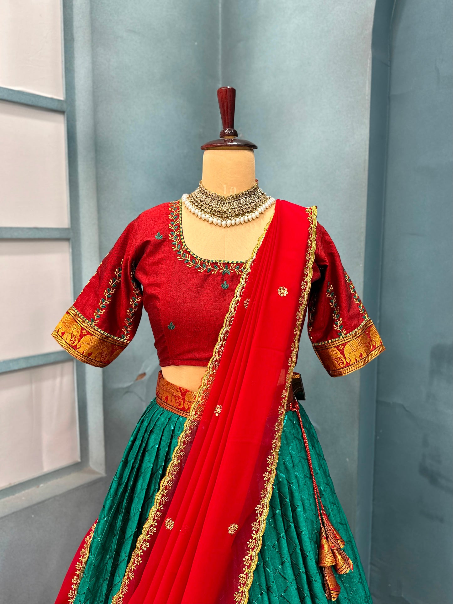 Narayanapet sequence work Designer lehenga