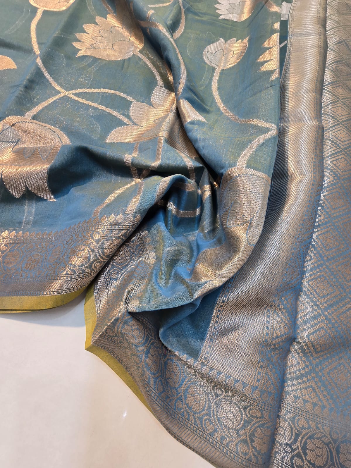 Banarasi mul cotton silk jaal pattern sarees