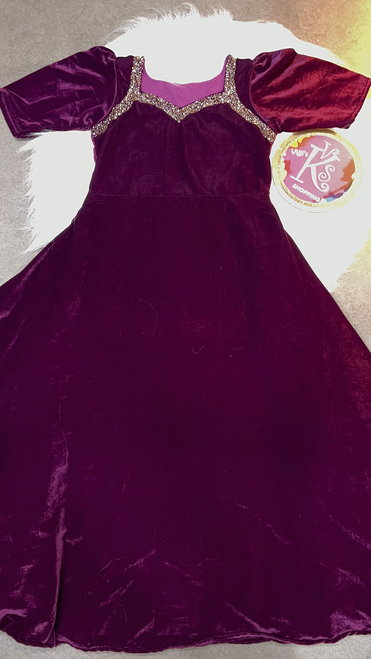 Velvet handwork cafe gowns