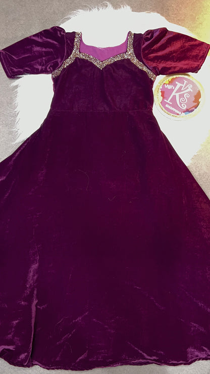 Velvet handwork cafe gowns