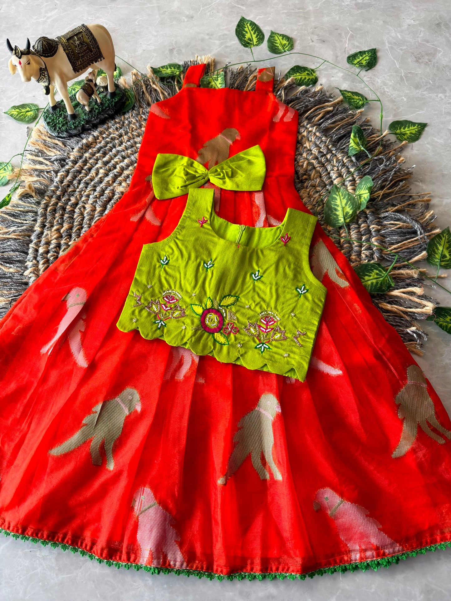 ✨ Little Princess Cute Bird Motif Festive Kids Gown