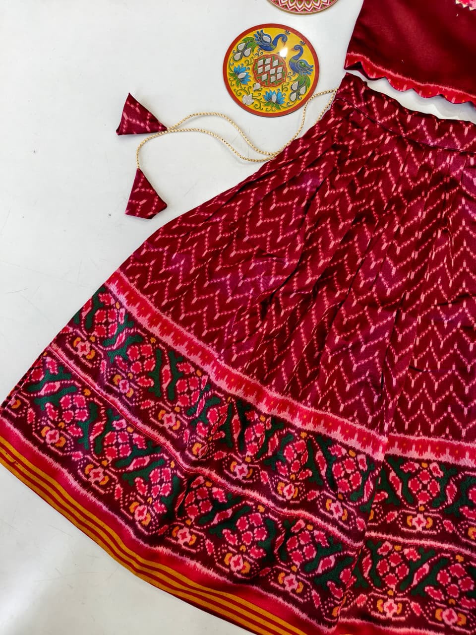 Patola silk blend cute kids skirts