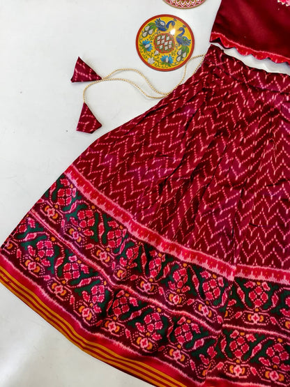 Patola silk blend cute kids skirts