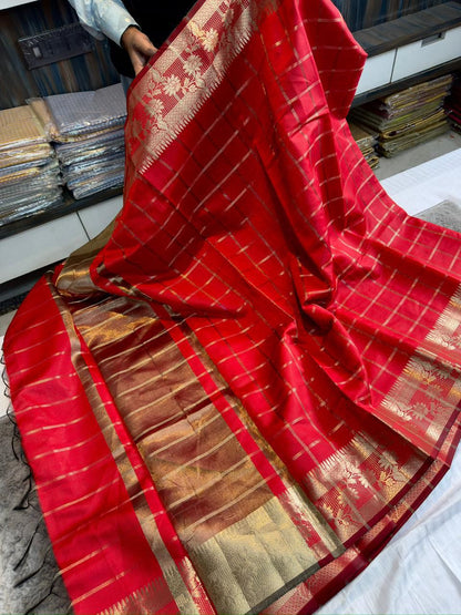 Vintage checks resha budget sarees